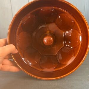 Williams Sonoma Brown Glazed Ceramic Bundt Pan/Monkey Bread Mold